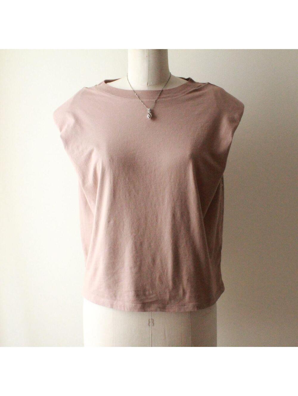 Aritzia Babaton Tan Sculpt Knit Shoulder Pad Tee, Size S, Minimalist Style